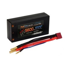 PHB2S5600100CSHHV 2S 7.6V 5600MAH 100C HV Shorty Lipo Battery w/ 4mm Bullet ...