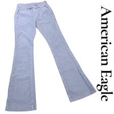American Eagle High Rise Kick Boot Gray Corduroy Pants Size 2 Regular Stretch
