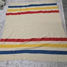 Vintage Golden Dawn JC Penney all wool striped blanket 71x81 inches