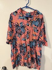 Disney Stitch XXL Button-Down Shirt Tropical Print Adult