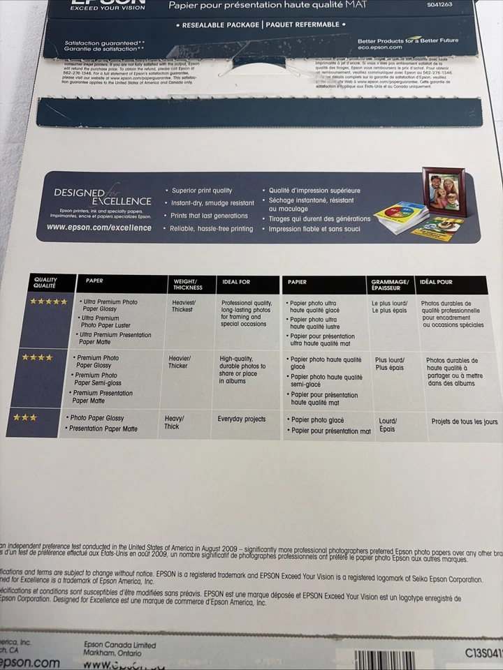 Epson 9ml A3+ 13x19 Premium Matte Paper 30 Sheets S041263 Open Box +20 Sheets Ne - Image 4 of 4