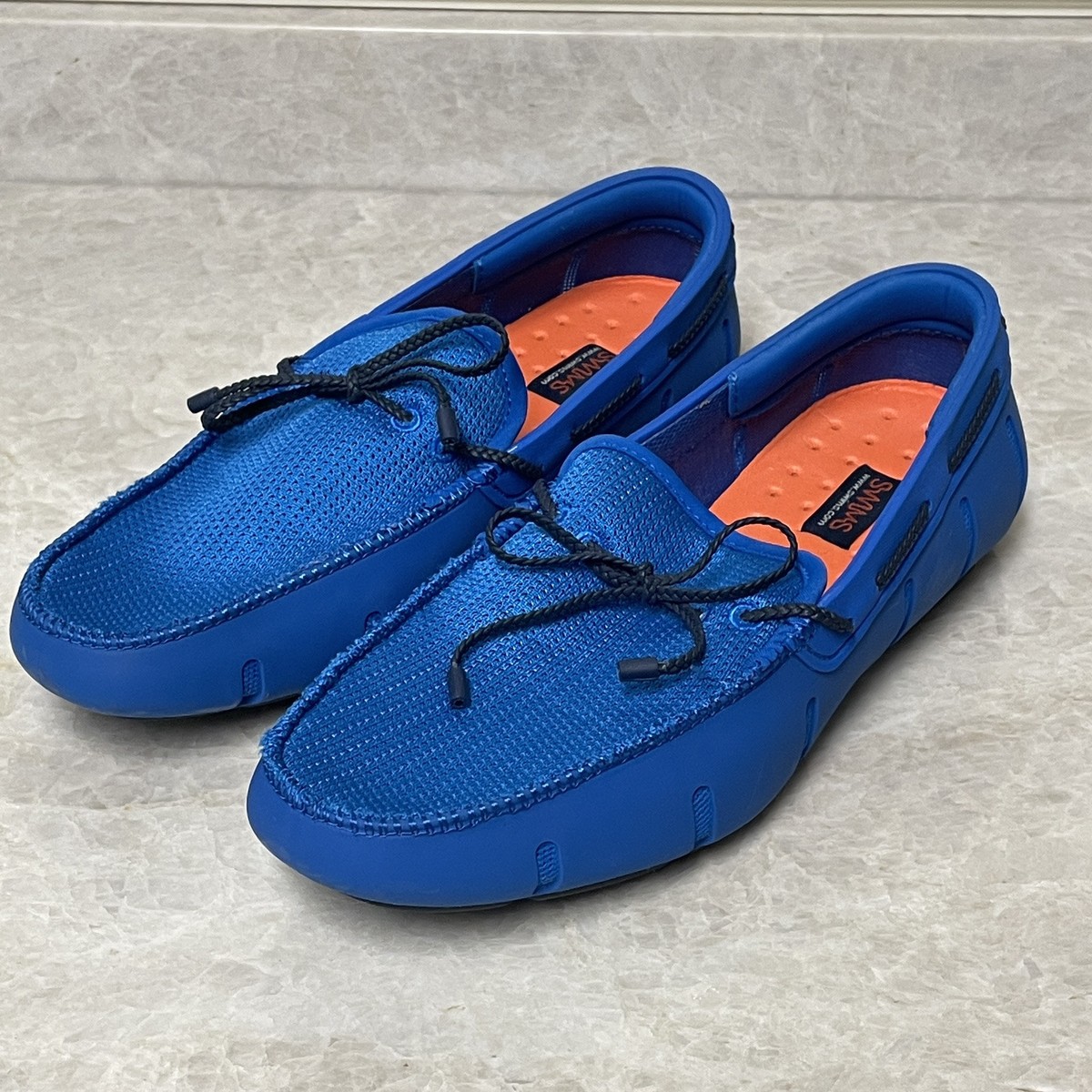 SWIMS Loafers Mens 8 Royal Blue Braided Lace Casual Slip-On  display picture 1