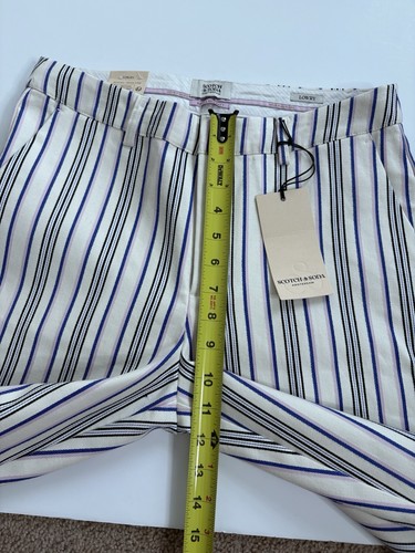 Pantalón Anthropologie Scotch & Soda Lowry a Rayas Tiro Medio Pierna Ajustada Talla 28/30 Nuevo - Imagen 9 de 11