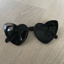 Heart Shaped Black Sunglasses Girls Women's Glamour Bachelorette Vacation NEW