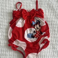 Disney Minnie Mouse One-Piece Swimsuit Baby 18-24 Month Red Polkadot Cruise
