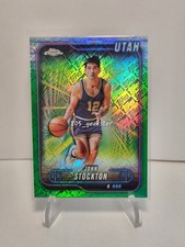 2024-25 Topps Chrome John Stockton Green Topps Logo Refractor #46