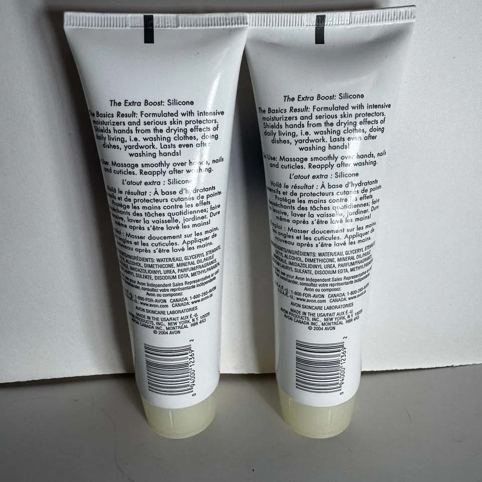 Luva de silicone Avon Basics creme para as mãos 4,2 fl. oz. Lote de 2 - Imagem 4 de 4