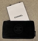 RARE Chanel Beauty Vip Black Velvet Pouch Chanel Logo No Box