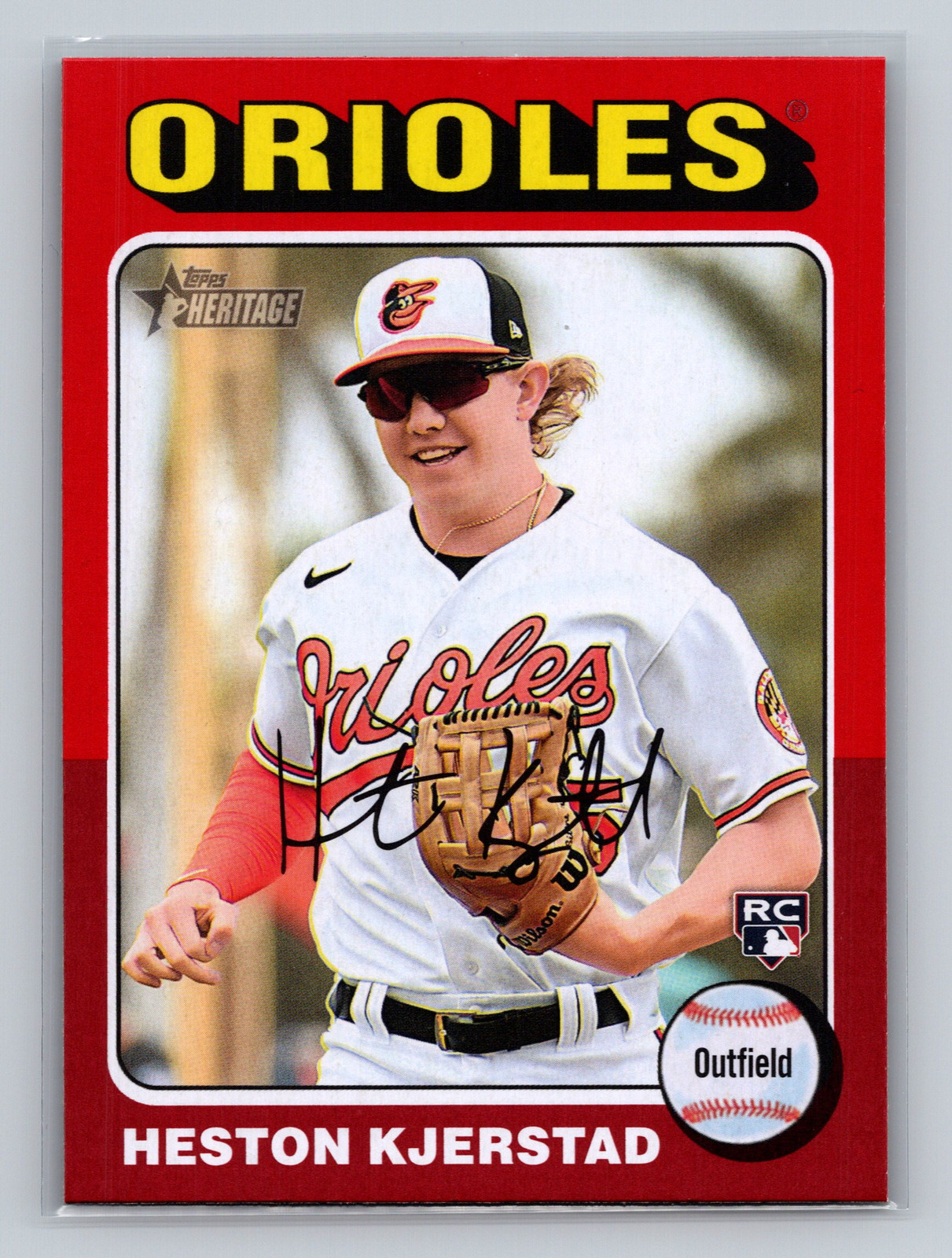 Heston Kjerstad 2024 Topps Heritage Red Border RC Rookie #327 Baltimore Orioles