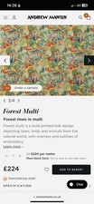 2.6 Mtr ANDREW MARTIN FOREST MULTI RRP£582.40 STUNNING FABRIC