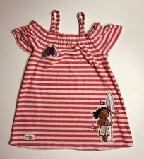Disney Store Pink Striped Moana Swim Cover Up Girl  s Size 5/6