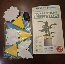 58 Pack Insect Traps - Non-Toxic Sticky Solution for Plants  Home