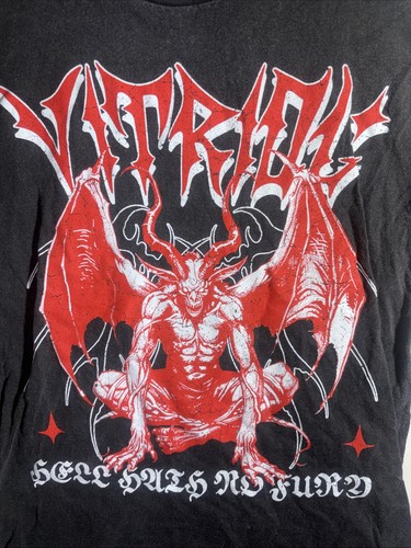 Thrashed Vitriol Hath No Fury Charcoal T-Shirt Size Medium Distressed Tee - Picture 2 of 4