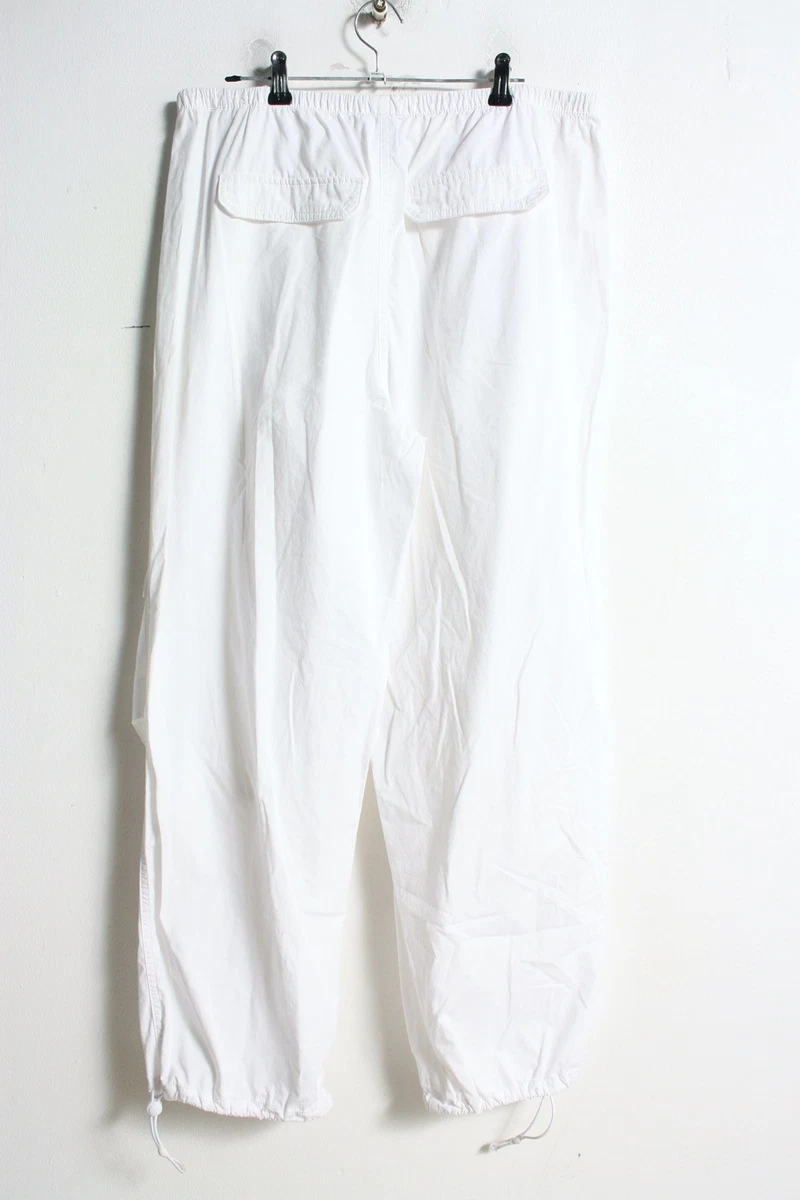 Pantalón ligero con dobladillo con cordón H&M para mujer - blanco - talla S pequeño (k86)