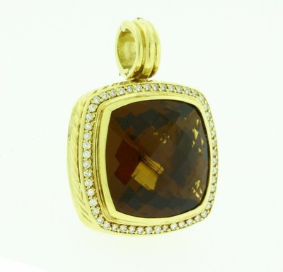 David Yurman extra großer Champagner Citrin Albion Verstärker Anhänger 18k Gold