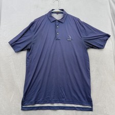 Peter Millar Polo Shirt Men M Blue Plaid Pinehurst Country Club Golf Performance