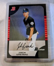 2005 Zack Greinke Rookie Card Topps Bowman. rookie card picture