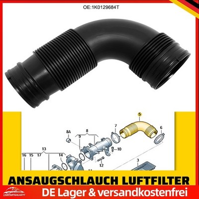 1K0129684T Schlauch Luftführung für VW Golf V Touran 1T Passat 3C 1.4 TSI 140 PS