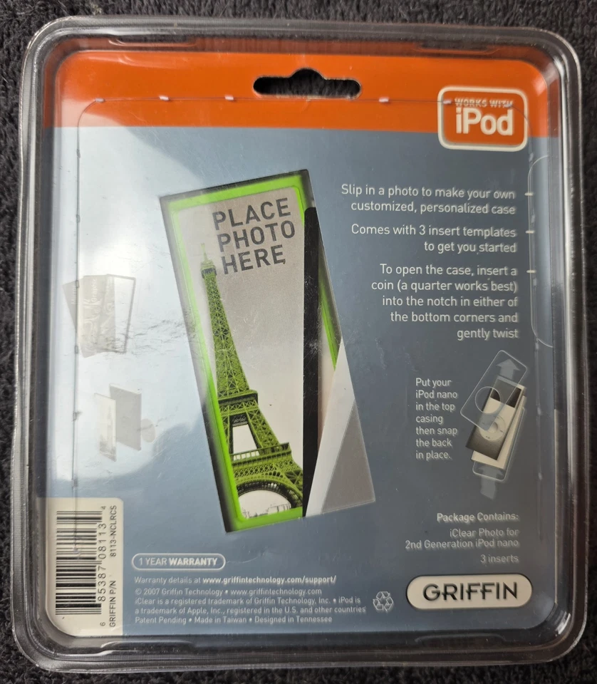 Griffin Iclear Foto Para iPod Nano Estuche de Foto Transparente Para iPod Nano Foto 4 de 4