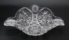 Antique American Brilliant Deep Cut Crystal ABP Boat Bowl Heavy RARE