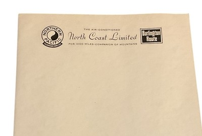 #ad #ad North Coast Limited Northern Pacific Burlington Route Stationery 2 Pieces E1 $20.94
