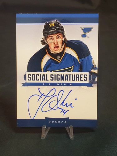 2012-13 Panini Social Signatures T.J. Oshie #SS-TJ St. Louis Blues HARD ...