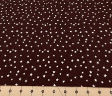 White Stars On Brown 100 cotton fabric sold by the yard 170