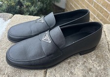 prada saffiano Black Loafer Shoes US Size 10