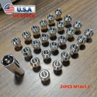24PCS M14x1.5 Stainless Steel Wheel Nuts Lug Nuts Universal Hex 19mm Length 35mm