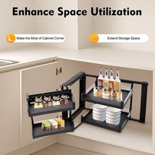 Armario Esquinero Ciego Extraíble para Organizador 14" Gabinete Esquinero Cocina Extraíble