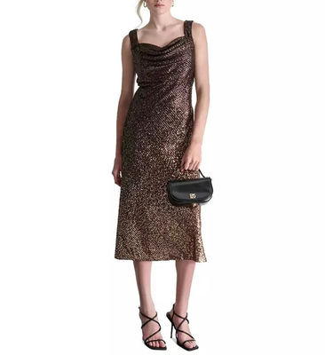 DKNY Cowl-Neck Sleeveless Sequin Midi Dress MSRP $179 | eBay DKNY Cowl-Neck Sleeveless Sequin Midi Dress MSRP $179 | eBay