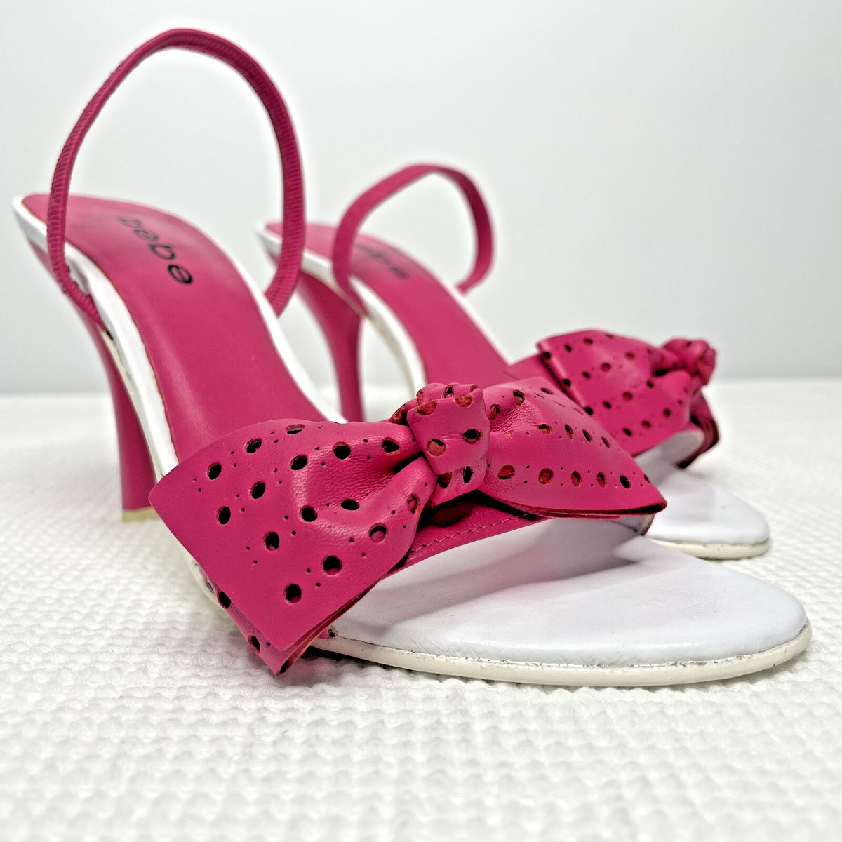 Pink Bebe Wedge Heels Vintage Y2K Bebe High Heel Sandals Size US