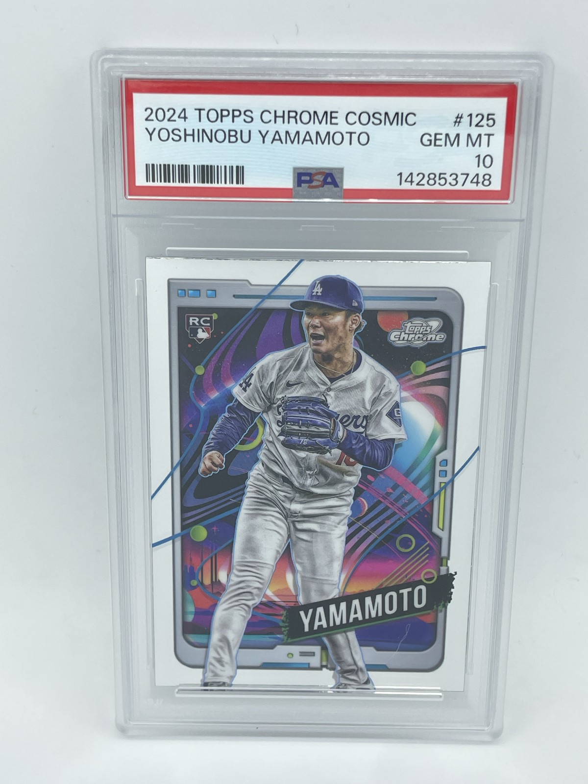 Yoshinobu Yamamoto Rookie 2024 Topps Cosmic Chrome - #125 (RC) PSA 10 Gem 🔥