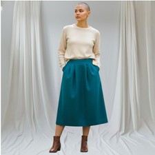 VTG Deadstock NWT Miss Pendleton Women 12 Wool Teal Pencil Skirt Hi Waist 90 USA