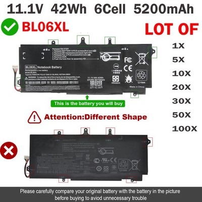  LOT BL06XL Battery For HP EliteBook Folio 1040 G0 G1 G2 722236-171 HSTNN-DB5D