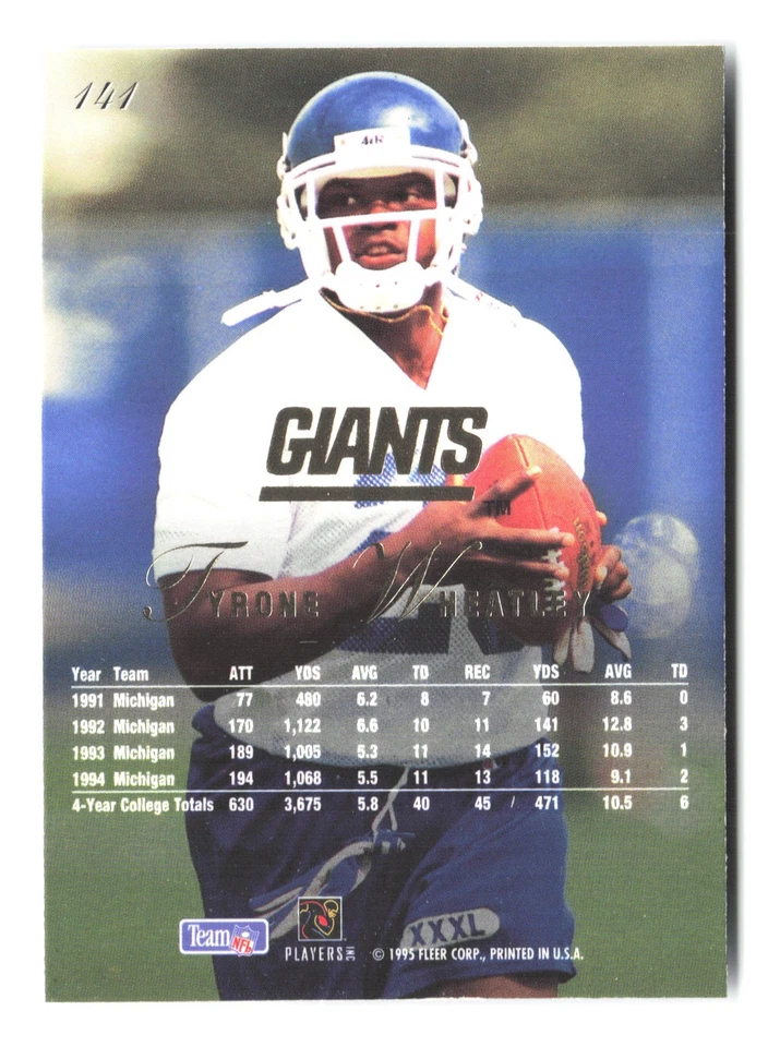 1995 Flair #141 Tyrone Wheatley - Image 2 of 2