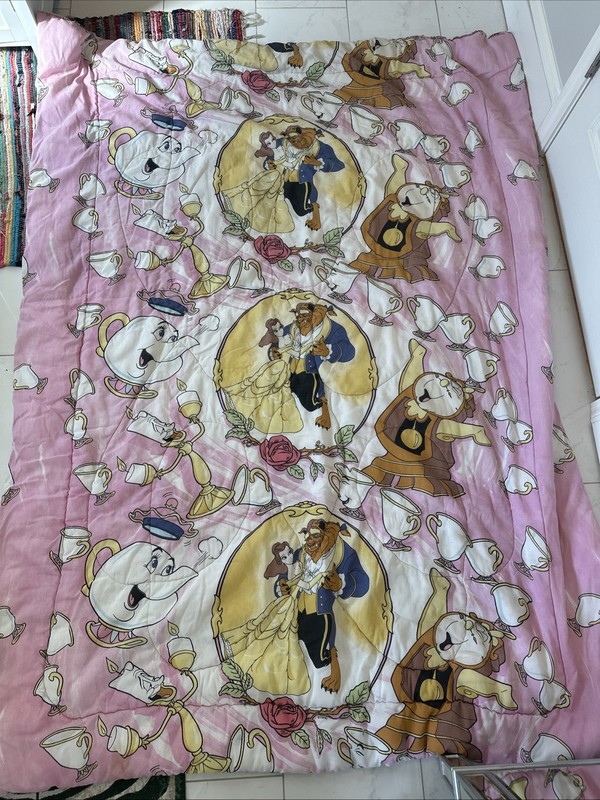 Vintage Disney Beauty And The Beast Bedspread