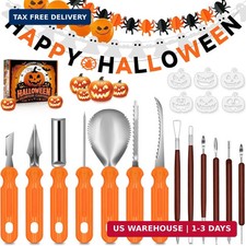 Halloween Pumpkin Carving Kit - 30-Piece Stainless Steel Pumpkin Carving Tools S
