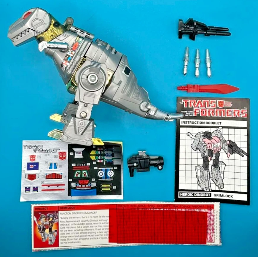 1985 GRIMLOCK 100% COMPLETE w/TECH SPEC G1 TRANSFORMERS UNUSED HIGH GRADE - Image 2 of 4