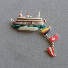 ricordo spilla lago di Costanza traghetto anni 50