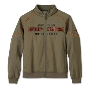Nouvelle veste Harley-Davidson Idyll coupe-vent Green Softshell moto $200 Valeur