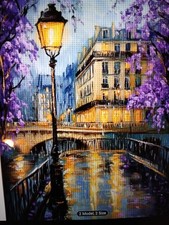 Stamped Cross Stitch Evening Streetscape 14ct 40x50cm 24 Colors Project Bag