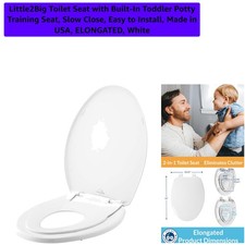 Little2Big White Toilet Seat: Easy Install with Built-In Toddler Seat, Elongated