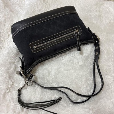 COACH Signature CC Canvas Leather East West Bag 9363 Shoulder Bag