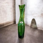VTG Blenko handcraft slim glass green vase READ