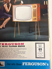 FERGUSON 19" 405/625 TELEVISION DATA SHEET 1964/65 VINTAGE