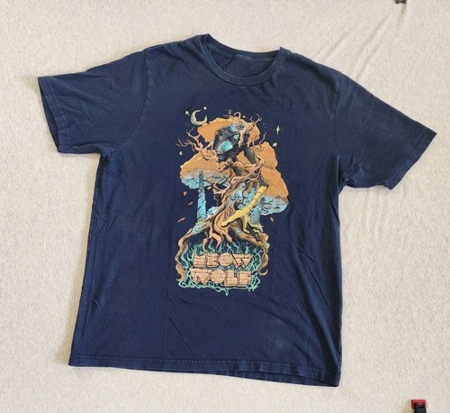 Meow Wolf Baba Yaga Graphic Shirt Mens Large Blue Art Tree House Short Sleeve