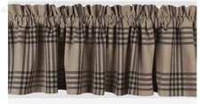 HOME COLLECTIONS BY RAGHU  72” Black/Oat Chesterfield Plaid Valances Set Of 2