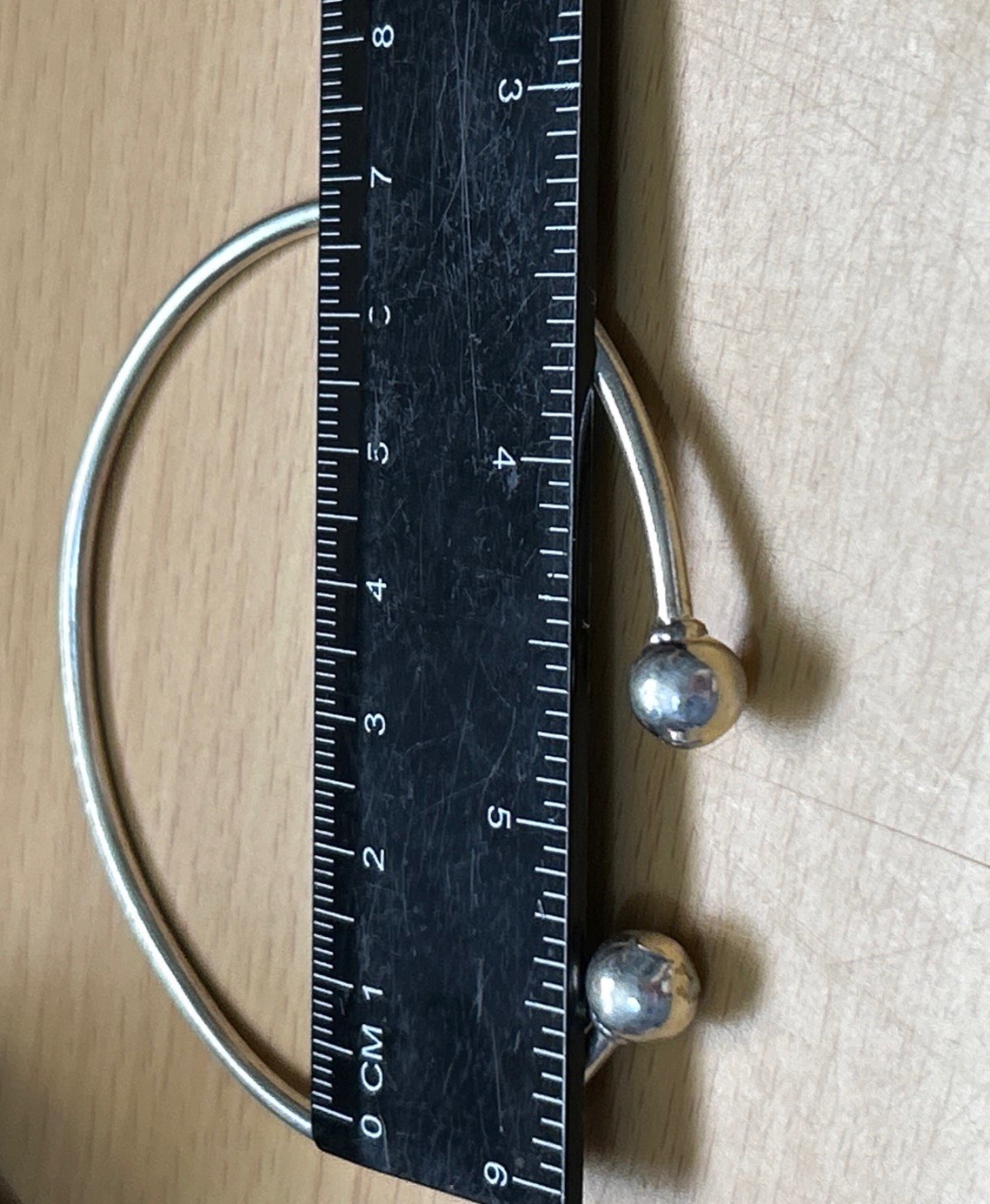 925 Silver Torque Bangle / size large - image 8