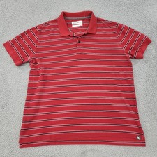 Eddie Bauer Polo Mens XL Red Striped Shirt